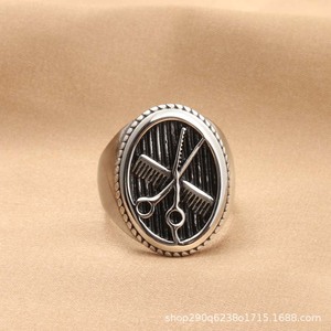 Anillo de Barbero de Plata Tibetana con Diseño de Tijeras y Peine, Estilo Retro Punk, Accesorio de Joyería para Hombre - Product Image 4