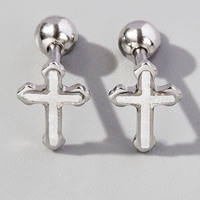 Clous d'oreilles en acier inoxydable 316L 16G à filetage externe, sertis de zircon, plaqués rhodium, hypoallergéniques, bijoux de piercing