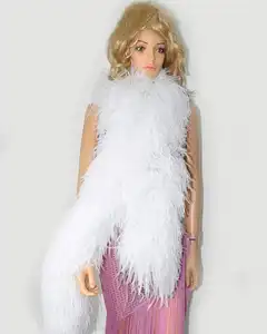 Factory Wholesale Price Fluffy 1~40ply Feather Scarf Sexy Robe Trim Ostrich Feather Boa for Women Hand Bags Hat Dress Clothing