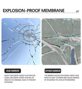 Miroir de salle de bain sans poinçon miroir de toilette semi-circulaire en forme spéciale maquillage miroir de salle de bain mural - Product Image 3