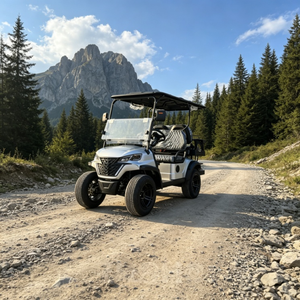 Voiturette <span class=keywords><strong>de</strong></span> golf électrique tout-terrain <span class=keywords><strong>de</strong></span> luxe à 4 roues et 4 places avec service OEM personnalisé pour les concessionnaires mondiaux - Product Image 1