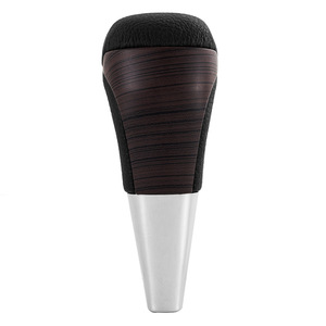 Toyota Prado Gear <b>Shift</b> <b>Knob</b> Dark Brown Wood Grain Leather Automatic Ergonomic Car Modification Part - Product Image 2