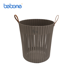 Poignée en <span class=keywords><strong>cuir</strong></span> ronde colorée panier de rangement de blanchisserie utilisation en plastique de salle de bain pour nettoyer les vêtements sales - Product Image 2