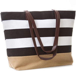 Bolso Tote de lona resistente al agua con correa para el hombro Bolso de playa con diseño de letras - Product Image 1