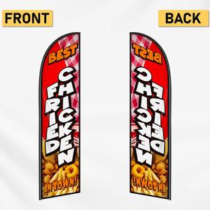 2.5*11.5 FT FRIED CHICKEN BEST High Quality Custom Feather <b>Flags</b> Beach <b>Flag</b> for Beach Party and Advertising Promotions - Product Image 4