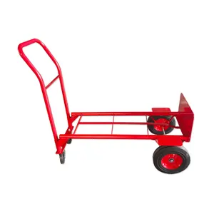 4 Wheels Heavy Duty Steel Hand Truck Garden Tool Cart Hand Trolley