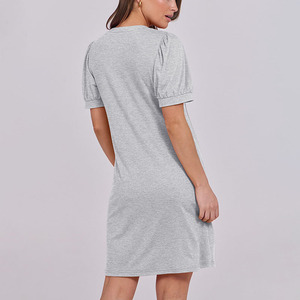 <span class=keywords><strong>Abiti</strong></span> estivi <span class=keywords><strong>da</strong></span> <span class=keywords><strong>donna</strong></span> nuovo abito Casual al ginocchio con scollo a V a mezza manica ampia plissettata - Product Image 4