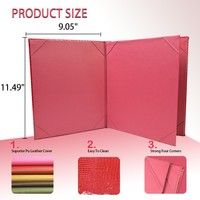 Carpeta de Menú de Cuero de Alta Calidad, Tamaño de Menú, Menús de Restaurante, A4, Tríptico, 6 Vistas, Carpeta de Cuero para Menús de Restaurantes, Carpeta de Menú Personalizada