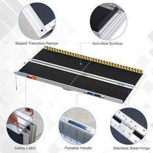 Rampa Plegable Portátil de Aluminio Antideslizante de 5 Pies <span class=keywords><strong>para</strong></span> Sillas de Ruedas Manuales - Product Image 3