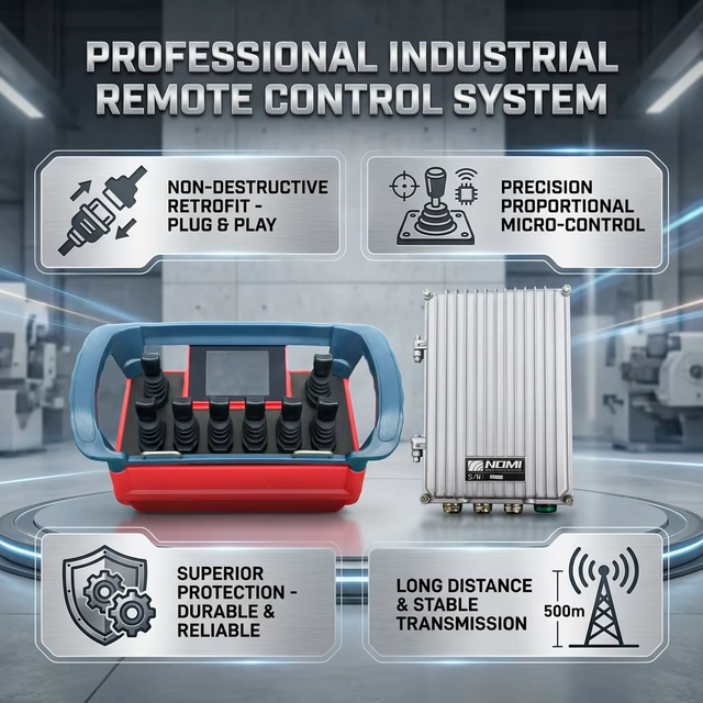 BODI Hydraulic Crane Remote Control Wireless Proportional Joystick Kit for Truck Crane 12V 24V IP67 500m Range