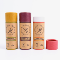 Baume à lèvres en papier push-up, design personnalisé, logo, déodorant solide, emballage écologique, tube en papier kraft à visser