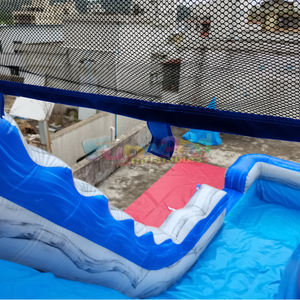 Castillo inflable comercial para niños, con tobogán acuático de mármol y piscina, ideal para fiestas en el patio trasero. - Product Image 6