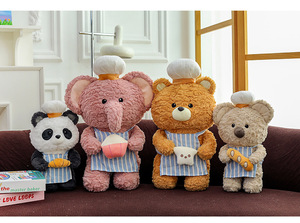 CHIQUE Série Enseignants de Pâtisserie de Dessin Animé, Jouets en Peluche Ultra Doux Ours et Koala, Accessoires de Chef, Anniversaire, Vente en Gros - Product Image 2