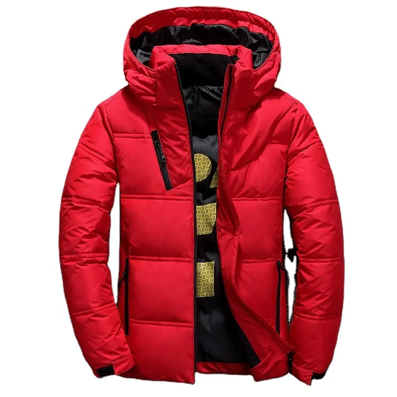 Thick Duck White Parka Men's Winter Down Jacket Hooded Men's Warm Winter Coat Casual Autumn Stand Padded Collar Hat