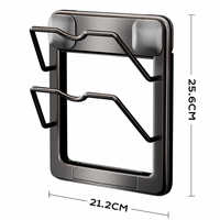 Support mural moderne en plastique pour couvercles de casseroles, à ventouse, double niveau, sans perçage, pour rangement de cuisine, gain de place