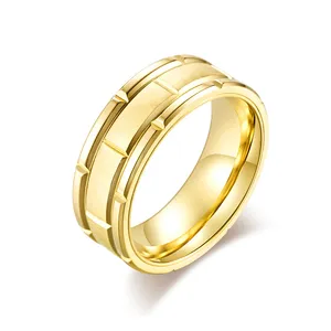 2022 New Fashion Punk Style Personality Gold Plated Ring 316L Stainless Steel Woman Man Rings