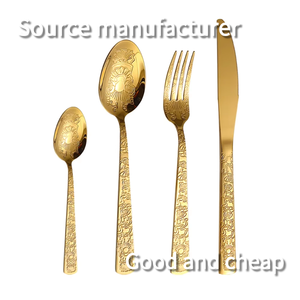 Juego de Cuchillo, Tenedor y Cuchara de Acero Inoxidable 410 con Diseño Grueso, Vajilla de Alta Gama, Estilo Retro de Lujo, Pulido Espejo, para Restaurantes - Product Image 2