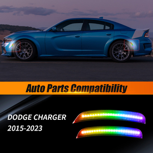 Thiết Kế Mới RGB Màu Xe Phía Trước Và Phía Sau Fender Bumper <span class=keywords><strong>LED</strong></span> Side Đánh Dấu Ánh Sáng Đèn Cho Dodge Sạc 2015 2023 Phụ Kiện - Product Image 2
