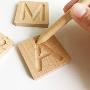 Bằng gỗ mầm non học tập thư Truy Tìm Montessori gỗ bảng chữ cái truy tìm ABC THẺ FLASH hai mặt chữ hoa và chữ thường - Product Image 3