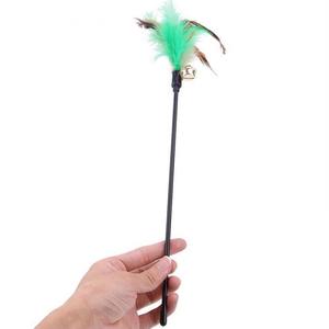 Kedi oyuncaklar evcil ürün 60CM Pet oyuncak komik kedi sopa küçük çan + karışık tüyler oynayan çubuk yavru - Product Image 3