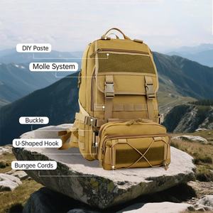 Sac à dos tactique de randonnée pour hommes, sac à dos Molle, sac de survie de 3 jours, sac d'assaut, randonnée, camping, pêche, sac à dos de 35L - Product Image 5