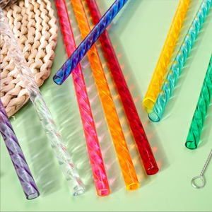 Wholesale Hot Selling Eco-Friendly PET Material <b>Drinking</b> <b>Straws</b> Reusable Crystal Wave Pattern <b>Straw</b> - Product Image 2
