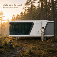 Capsule spatiale de luxe préfabriquée avec verre panoramique isolant - Pod de glamping mobile préfabriqué pour station de montagne
