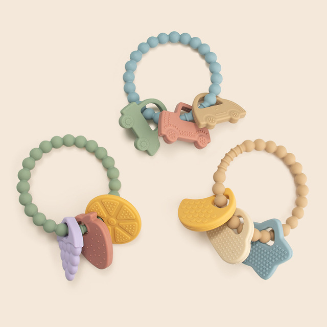 Bpa Free Food Grade Silicone Soft Teether Shape Sensory Toy for Infant Gums Relief Custom Color 0-24 Months Newborn Gift