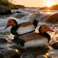 Ensemble de leurres de chasse au canard réalistes en PE 3D imperméables et flottants (14 pouces) pour la chasse aux oiseaux aquatiques et la décoration de jardin