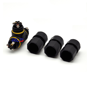 L20 3针t型抽头防水连接器T型电缆连接器IP67工业电源电缆电线连接器 - Product Image 3