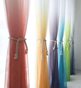 Stile coreano Gradiente Dolly tende trasparenti Bella <span class=keywords><strong>Arcobaleno</strong></span> di colori Voile Tende per la decorazione soggiorno - Product Image 4