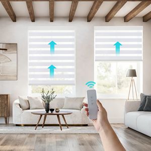 Persianas Enrollables Modernas Personalizadas Profesionales <span class=keywords><strong>para</strong></span> Ventanas, con Control Wifi, Motorizadas, Tipo Zebra, <span class=keywords><strong>para</strong></span> Uso en Oficina, Día y Noche - Product Image 1