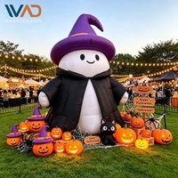 Figurines gonflables géantes de Halloween, fantômes et citrouilles mignonnes, de qualité commerciale, imperméables, pour décoration extérieure de jardin.