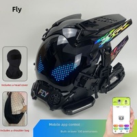 Casco Mecánico y de Plástico Estilo Cyberpunk con Pantalla de Texto Animada Controlada por Aplicación para Adultos, Ideal para Fiestas de Cumpleaños y Cosplay