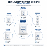 Détergent à lessive en poudre écologique au parfum de jasmin longue durée, petits sachets pour usage domestique quotidien