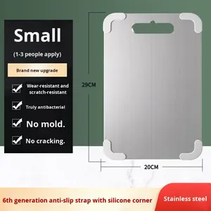 Tagliere in acciaio inossidabile addensato creativo con protezione angolare antiscivolo per frutta a base di carne da impastare con Logo Laser - Product Image 6