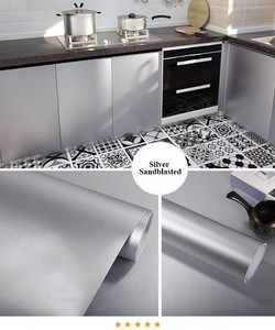 Papel tapiz autoadhesivo de metal de PVC ignífugo, películas doradas cepilladas para muebles, gabinetes, ascensores y oficinas - Product Image 5