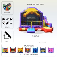Château gonflable de qualité commerciale avec toboggan pour événements en plein air et grand château gonflable avec toboggan