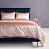 Super King Home Textile Ensembles de literie en soie 100% Drap plat en lyocell de bambou tissé Drap plat de couette Remplissage PVC Drap plat en soie noire