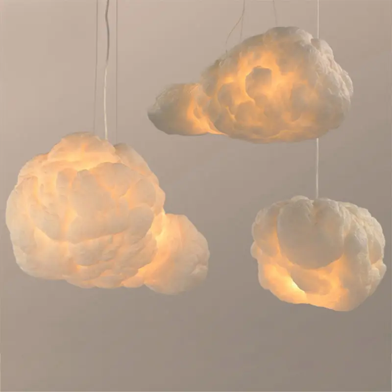 Kreative weiße schwimmende Wolken Form Kronleuchter Decken leiste LED dekorative Pendel leuchte für Indoor Industrial Chrome Modern 80
