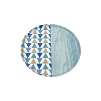 Triangle géométrique personnalisé et mélamine grain de bois assiette ronde réutilisable écologique dîner assiette pour la maison restaurant traiteur