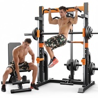 PINJIAN Smith Machine : Appareil d'entraînement complet multifonctionnel pour la maison, cadre de musculation, rack de squat, station de musculation commerciale