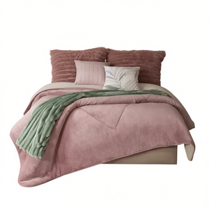 Couette Borrega Vianney en microfibre, toutes saisons, pour lit King Size et Queen Size, style moderne, unie, avec surpiqûres, pour usage domestique - Product Image 1