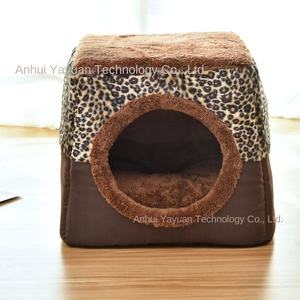 بيت حيوانات أليفة مربع الشكل بنقشة الفهد على شكل كبسولة فضائية للاستخدام الداخلي للقطط والكلاب، مناسب لجميع الفصول وذو استخدام مزدوج، متوفر بالجملة من المصنع - Product Image 6
