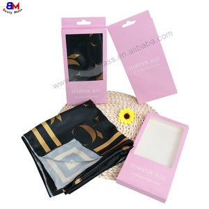 कस्टम रेशम सैटिन हिजाब स्कारफ पैकेजिंग बॉक्स लक्जरी निजी लेबल उपहार स्कार्फ बोननेट पैकिंग भंडारण खिड़की के साथ स्कार्फ बॉक्स - Product Image 3