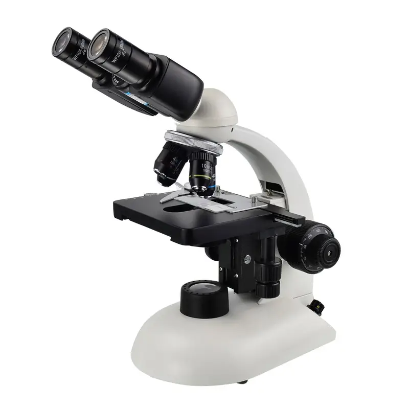 Microscópio biológico, microscópio biológico upright 40x-1000x, cabeça binocular para laboratório escolar e hospital