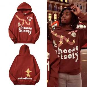 Qualité bouffée impression coton lourd hommes sweat à capuche surdimensionné impression personnalisée pull coton personnalisé unisexe sweats à capuche de luxe - Product Image 2