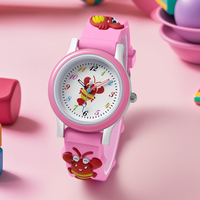WJ-11520 Montre à bracelet en silicone pour enfants, motif dessin animé, mignonne, à quartz, en gros, en stock, cadeau pour enfant