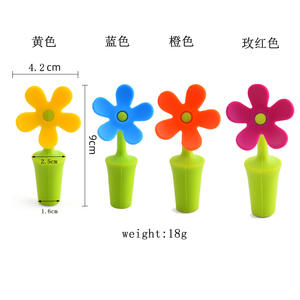 Bouchons de bouteille en silicone, design fleur jaune, pour bouteilles de bière, style simple, bouchon d'étanchéité - Product Image 5