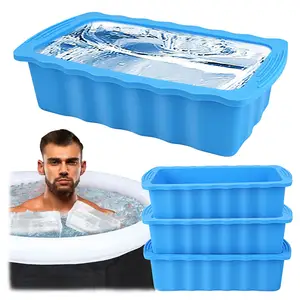 Lớn Ice Cube khuôn tái sử dụng Silicone lớn Ice Block khuôn mẫu cho Ice bồn tắm